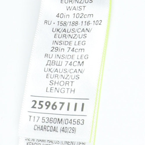 Marks and Spencer Unisex Blue Chino Trousers Size 40 Regular