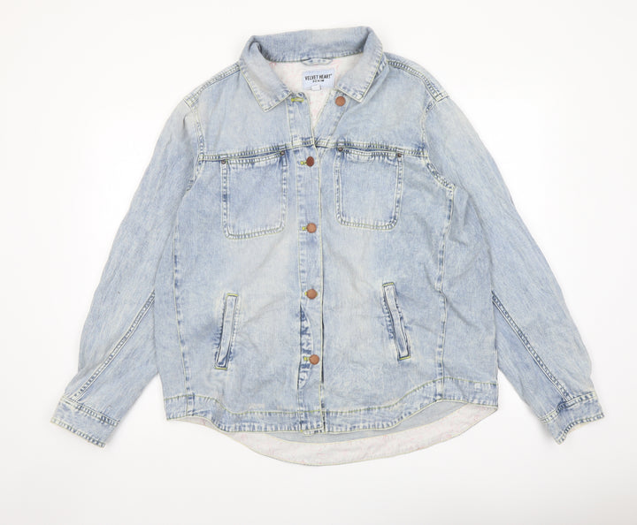 Velvet Heart Womens Blue Jacket Size L Button