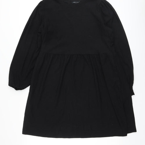 New Look Womens Black Polyester A-Line Size 12 Round Neck Pullover