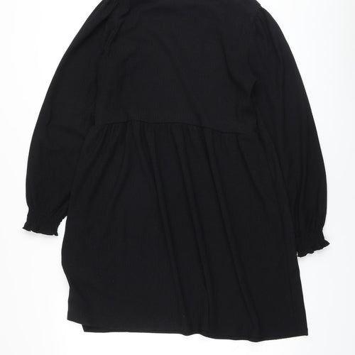 New Look Womens Black Polyester A-Line Size 12 Round Neck Pullover