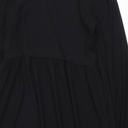 New Look Womens Black Polyester A-Line Size 12 Round Neck Pullover