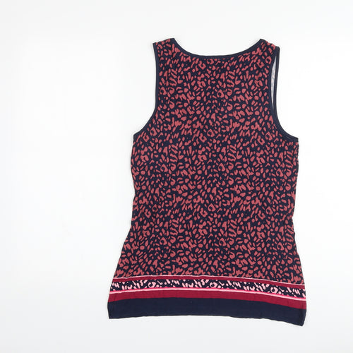 Oasisi Womens Multicoloured Animal Print Viscose Basic Tank Size S Round Neck
