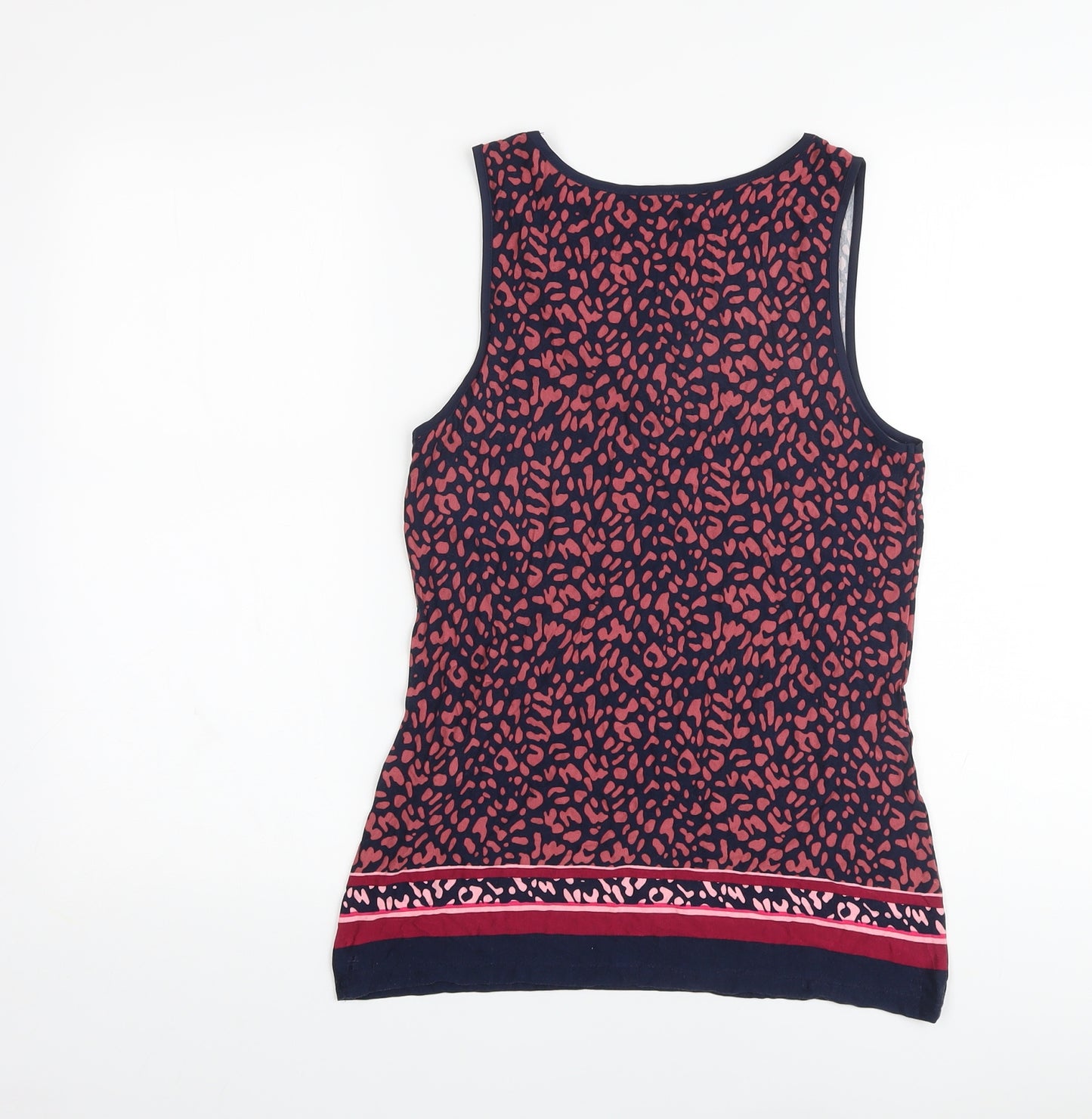 Oasisi Womens Multicoloured Animal Print Viscose Basic Tank Size S Round Neck