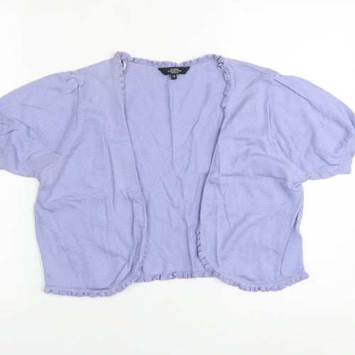 Debenhams Womens Purple V-Neck Cotton Shrug Jumper Size 14