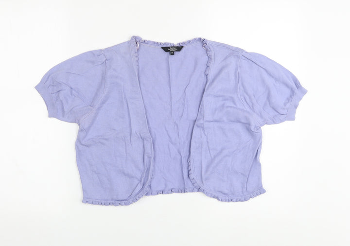 Debenhams Womens Purple V-Neck Cotton Shrug Jumper Size 14