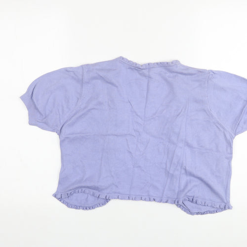 Debenhams Womens Purple V-Neck Cotton Shrug Jumper Size 14