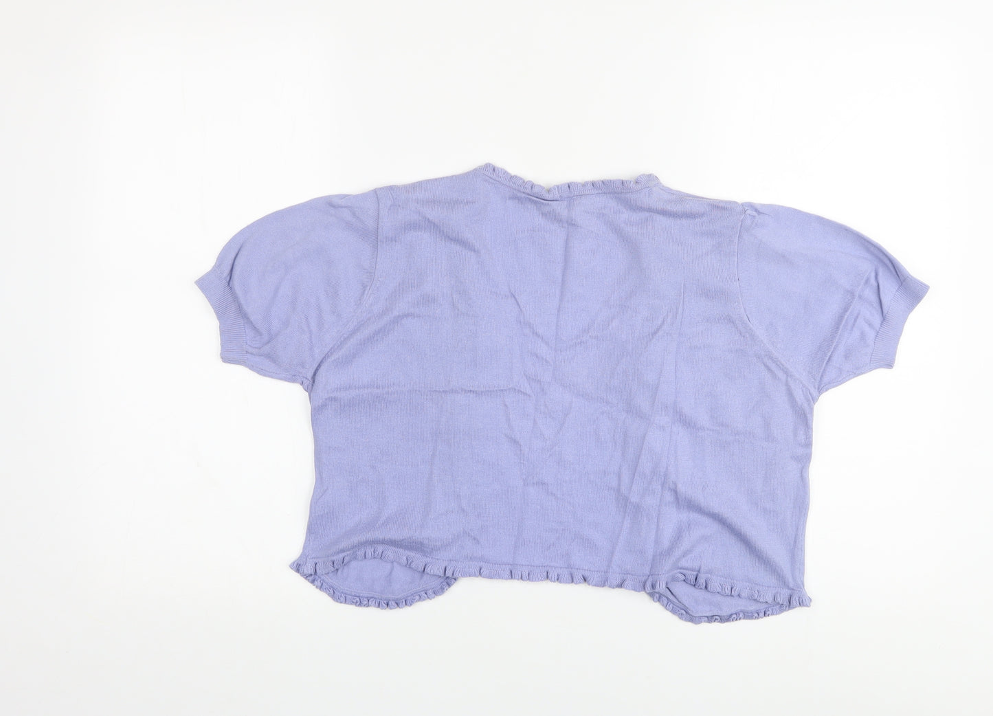 Debenhams Womens Purple V-Neck Cotton Shrug Jumper Size 14