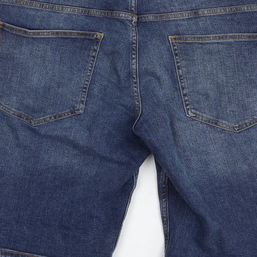 F&F Mens Blue Cotton Bermuda Shorts Size 40 in L12 in Regular Button