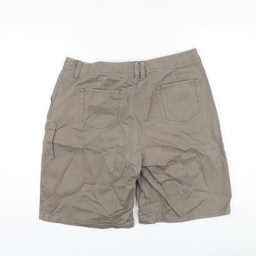 Boden Womens Brown Cotton Bermuda Shorts Size 16 L10 in Regular Button