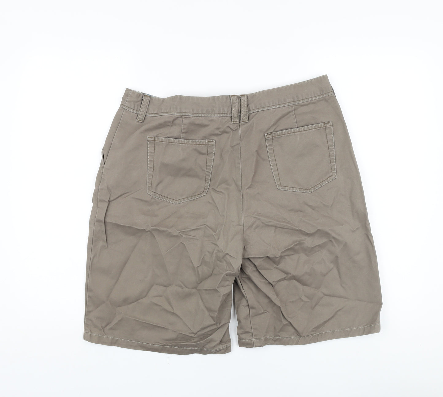 Boden Womens Brown Cotton Bermuda Shorts Size 16 L10 in Regular Button