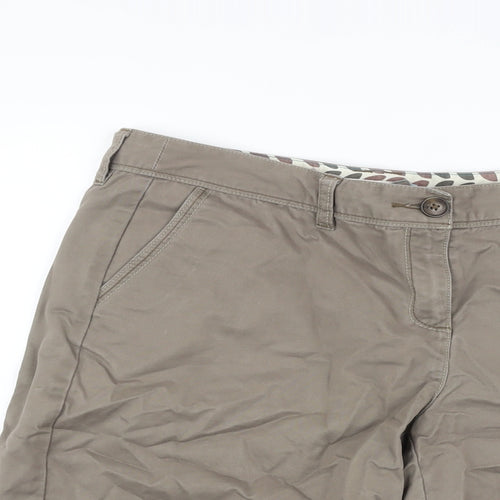 Boden Womens Brown Cotton Bermuda Shorts Size 16 L10 in Regular Button