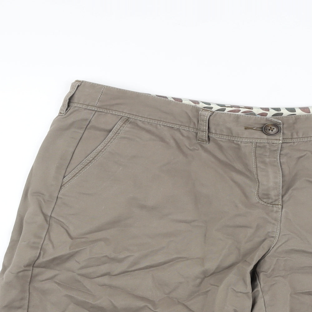 Boden Womens Brown Cotton Bermuda Shorts Size 16 L10 in Regular Button