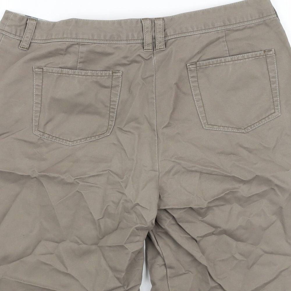 Boden Womens Brown Cotton Bermuda Shorts Size 16 L10 in Regular Button