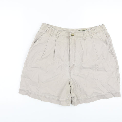 Royal Robbins Womens Beige Cotton Chino Shorts Size 12 L6 in Regular Button
