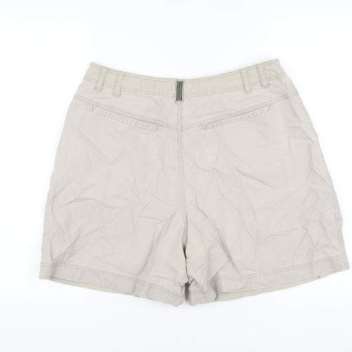 Royal Robbins Womens Beige Cotton Chino Shorts Size 12 L6 in Regular Button