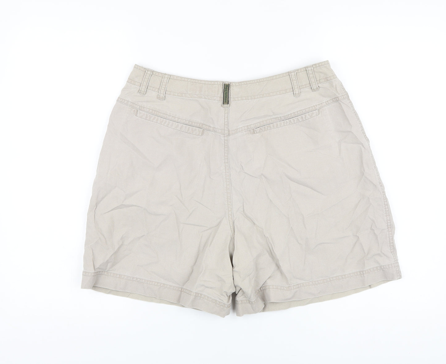 Royal Robbins Womens Beige Cotton Chino Shorts Size 12 L6 in Regular Button