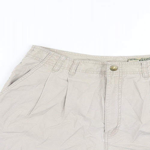 Royal Robbins Womens Beige Cotton Chino Shorts Size 12 L6 in Regular Button