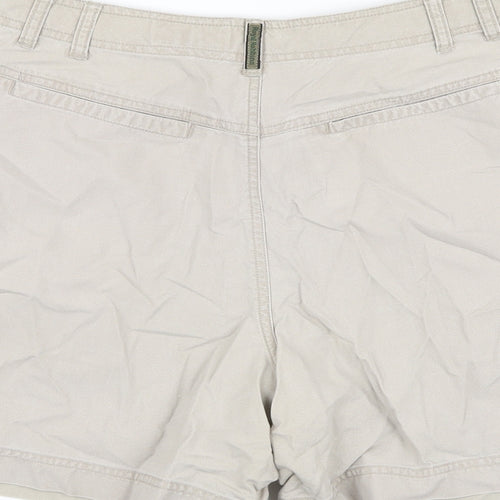 Royal Robbins Womens Beige Cotton Chino Shorts Size 12 L6 in Regular Button