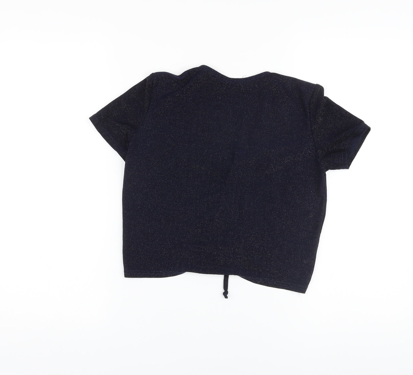 Urban Outfitters Womens Blue Polyester Cropped T-Shirt Size M V-Neck