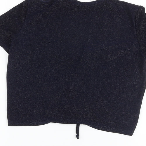 Urban Outfitters Womens Blue Polyester Cropped T-Shirt Size M V-Neck