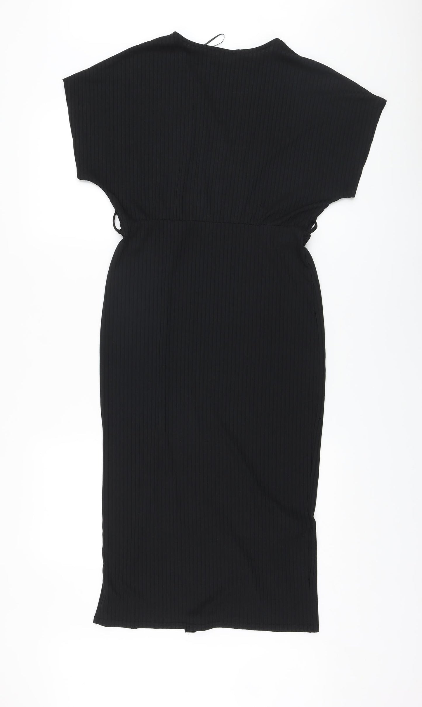 New Look Womens Black Polyester Sheath Size 14 V-Neck Pullover