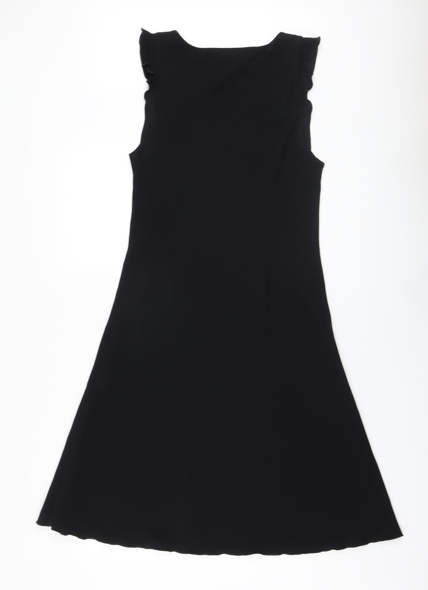 Hobbs Womens Black Polyester A-Line Size 14 V-Neck Zip