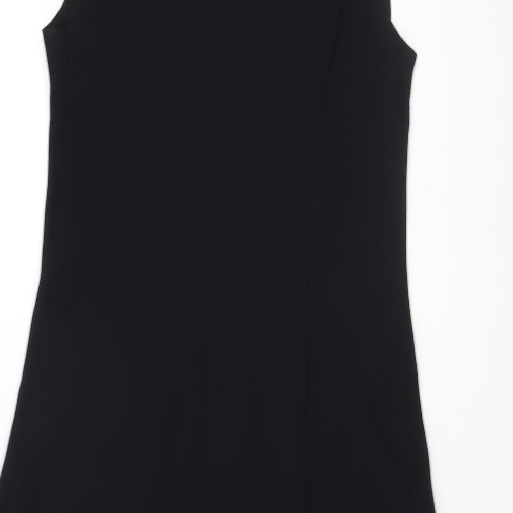 Hobbs Womens Black Polyester A-Line Size 14 V-Neck Zip