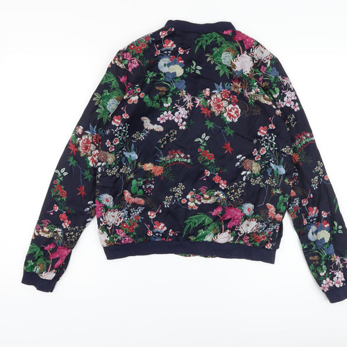 Belle Vere Womens Multicoloured Floral Bomber Jacket Jacket Size S Zip