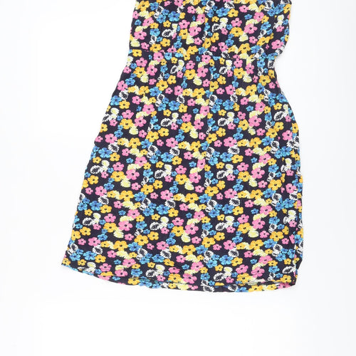 Stuido Womens Multicoloured Floral Viscose Mini Size 12 Off the Shoulder Pullover