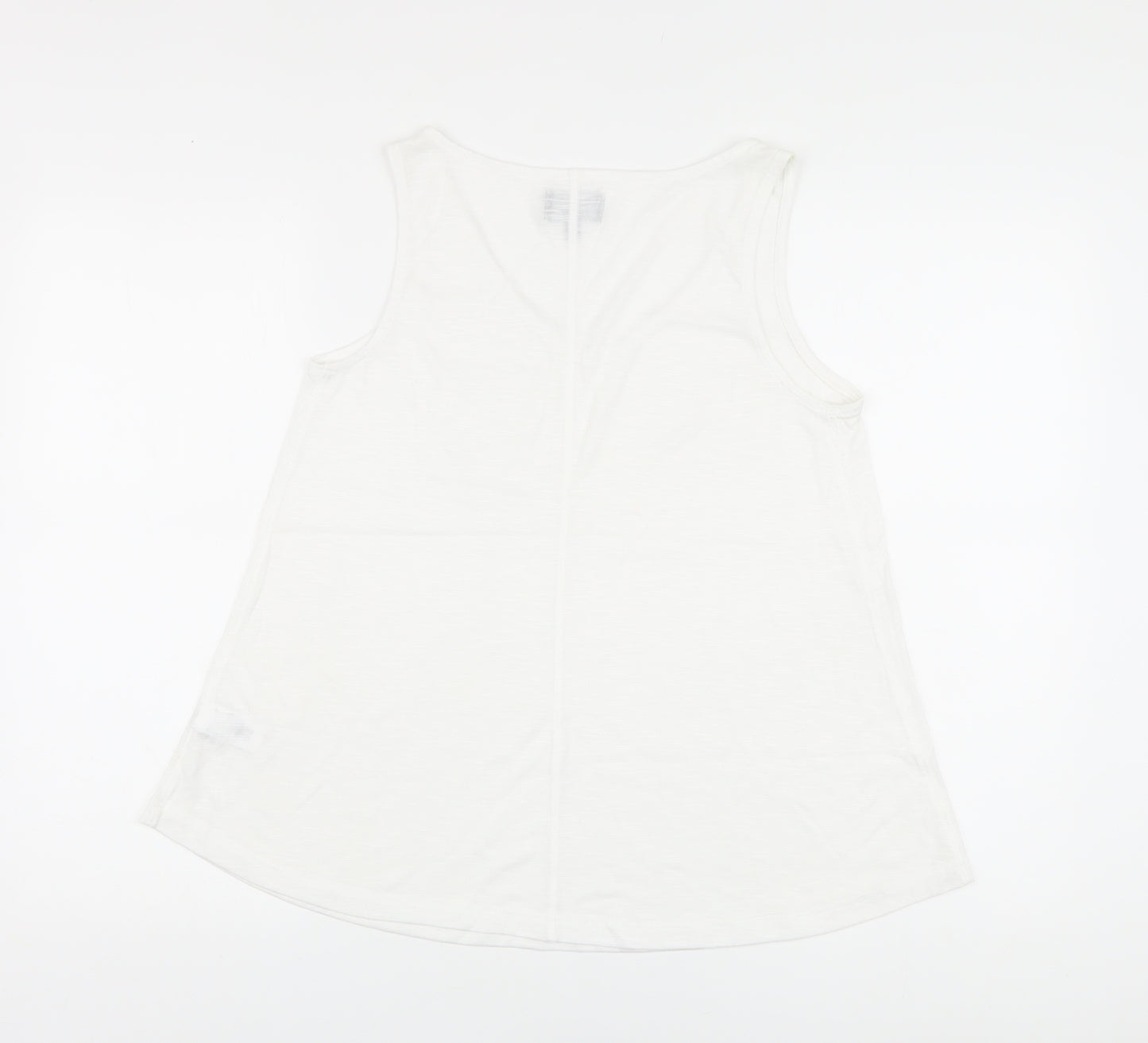 NEXT Womens White Polyester Basic T-Shirt Size 10 V-Neck