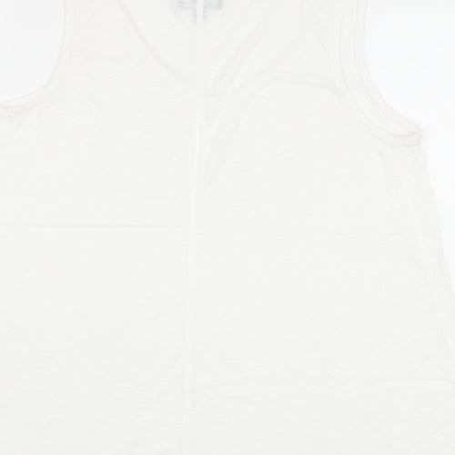 NEXT Womens White Polyester Basic T-Shirt Size 10 V-Neck