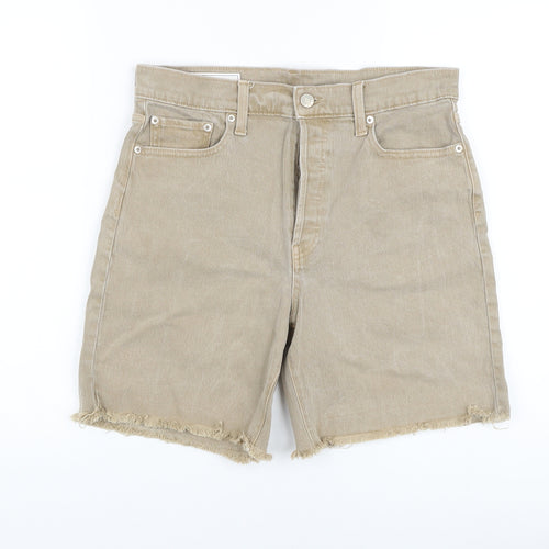 Gap Womens Beige Cotton Bermuda Shorts Size 29 in L8 in Regular Button