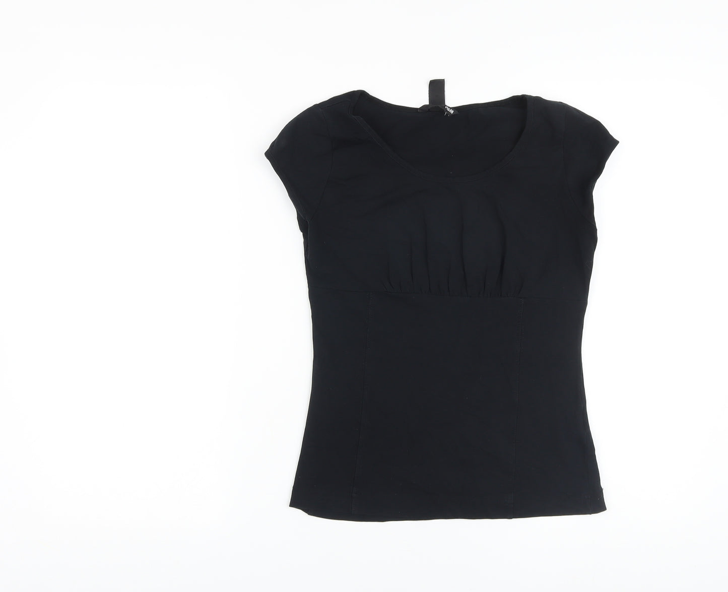 H&M Womens Black Cotton Basic T-Shirt Size S Round Neck