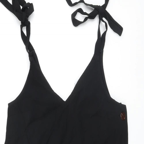 Topshop Womens Black Viscose Tunic Tank Size 6 V-Neck