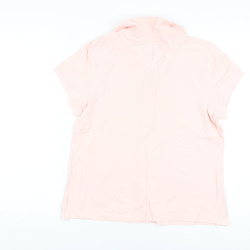 Tommy Hilfiger Womens Pink Cotton Basic Polo Size L Collared