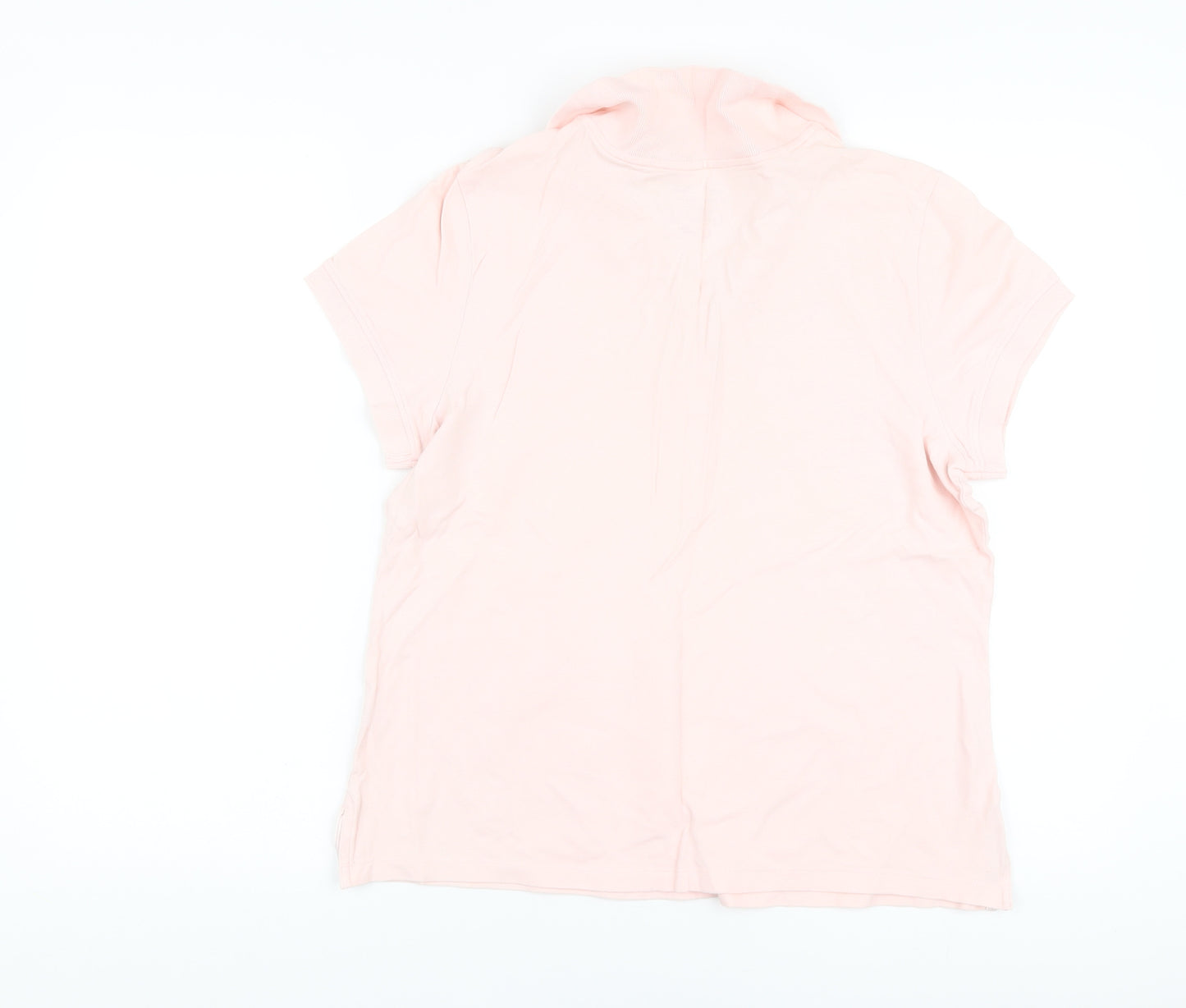 Tommy Hilfiger Womens Pink Cotton Basic Polo Size L Collared