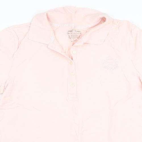 Tommy Hilfiger Womens Pink Cotton Basic Polo Size L Collared