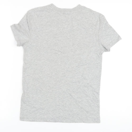 Marks and Spencer Boys Grey Cotton Basic T-Shirt Size 9-10 Years Crew Neck Pullover