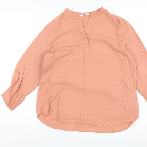Unqlo Womens Pink Viscose Basic Blouse Size M V-Neck