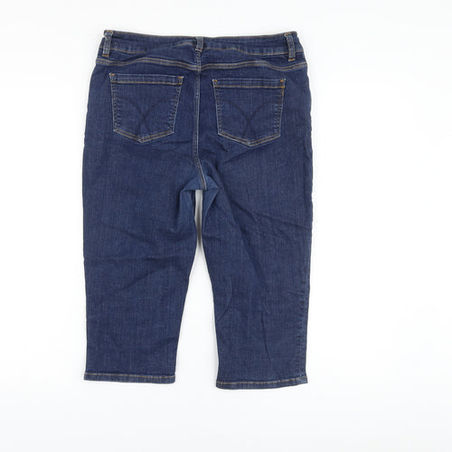 Crew Clothing Womens Blue Cotton Bermuda Shorts Size 14 L16 in Regular Button