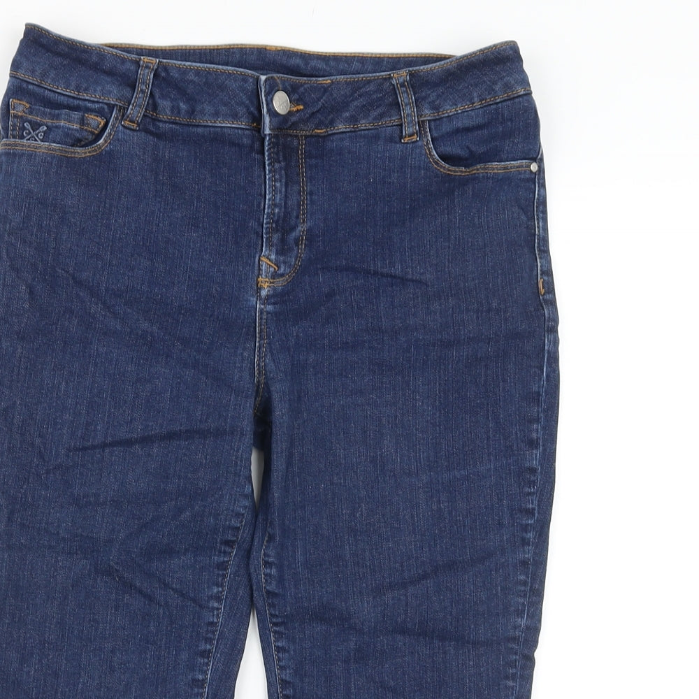 Crew Clothing Womens Blue Cotton Bermuda Shorts Size 14 L16 in Regular Button