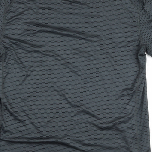 Nike Mens Green Geometric Polyester Basic T-Shirt Size L Crew Neck Pullover