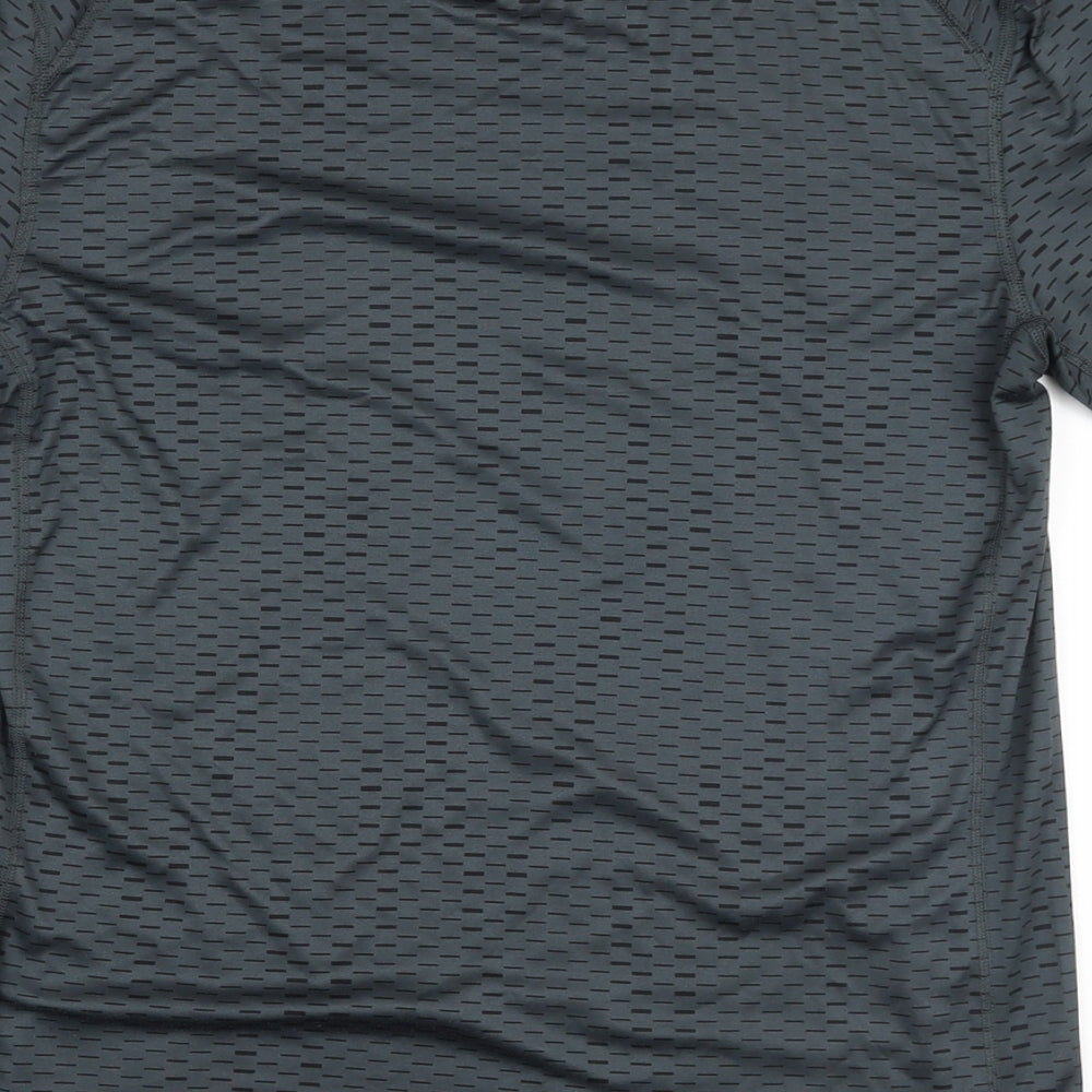 Nike Mens Green Geometric Polyester Basic T-Shirt Size L Crew Neck Pullover