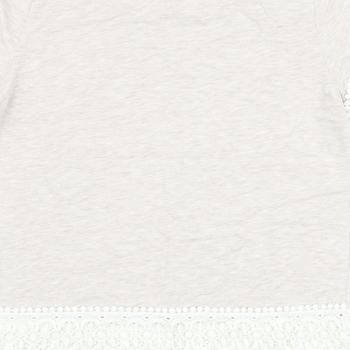 Dorothy Perkins Womens Beige Polyester Basic T-Shirt Size 12 Crew Neck