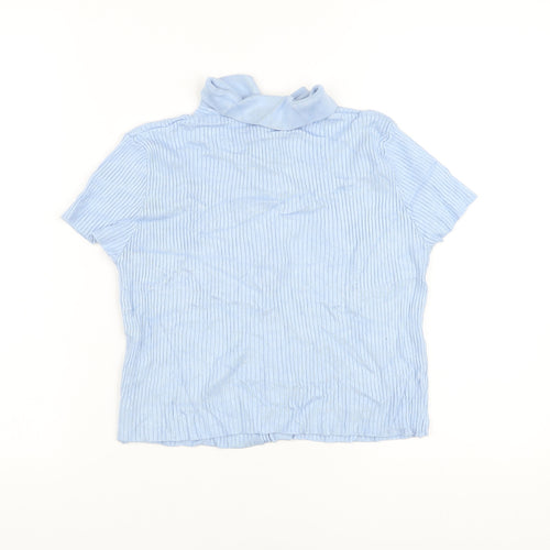 Boohoo Womens Blue Viscose Basic Polo Size 12 Collared