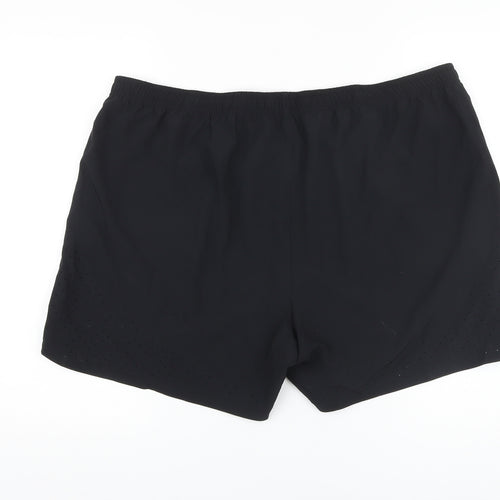 GOODMOVE Womens Black Polyester Sweat Shorts Size 3XL L5 in Regular