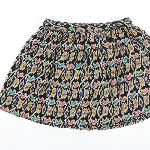 ASOS Womens Multicoloured Geometric Viscose A-Line Skirt Size 12 Zip