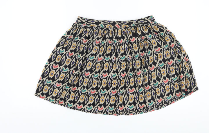 ASOS Womens Multicoloured Geometric Viscose A-Line Skirt Size 12 Zip