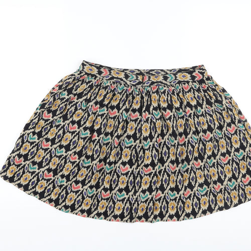 ASOS Womens Multicoloured Geometric Viscose A-Line Skirt Size 12 Zip