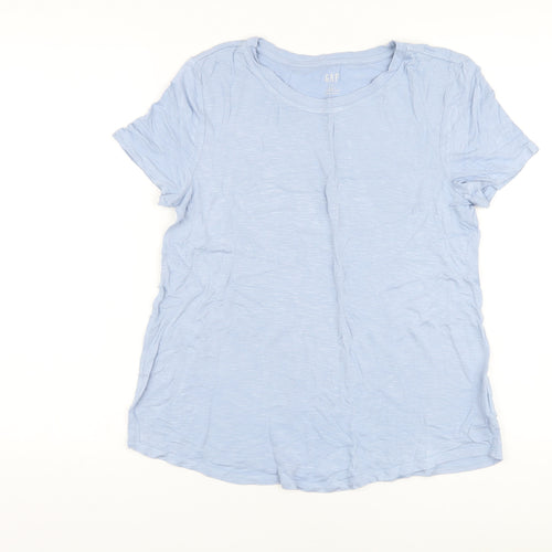 Gap Womens Blue Viscose Basic T-Shirt Size S Crew Neck